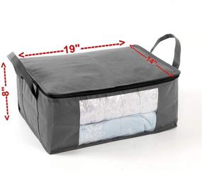 img 3 attached to 📦 ABO Gear Clothes Storage Bag Organizer - Clear Window, Pack of 3 - Ideal for Comforters, Blankets, Bedding, Sweaters Storage