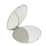 🔍 ultra slim folding stainless steel mirror - shatterproof, unbreakable makeup camping mirror for personal use, traveling, and emergency signaling (round: 6.5x6.5cm) логотип
