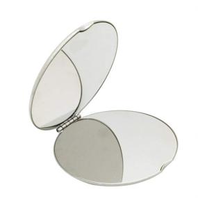 img 4 attached to 🔍 Ultra Slim Folding Stainless Steel Mirror - Shatterproof, Unbreakable Makeup Camping Mirror for Personal Use, Traveling, and Emergency Signaling (Round: 6.5x6.5CM)
