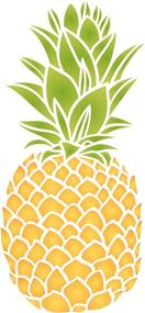 img 4 attached to Pineapple Stencil Vegetable Scrapbook Furniture Painting, Drawing & Art Supplies