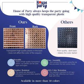img 3 attached to 🎉 Sparkle up your Parties with HOUSE OF PARTY's Square Shimmer Panels - Pack of 24, Rose Gold Sequin Shimmer Wall Backdrop Decoration Panels: Perfect for Birthday, Anniversary, and Engagement Parties Decor!