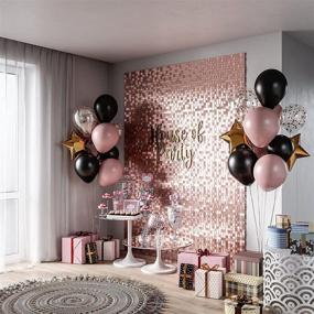 img 2 attached to 🎉 Sparkle up your Parties with HOUSE OF PARTY's Square Shimmer Panels - Pack of 24, Rose Gold Sequin Shimmer Wall Backdrop Decoration Panels: Perfect for Birthday, Anniversary, and Engagement Parties Decor!