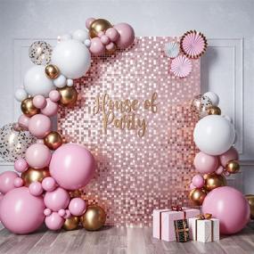 img 4 attached to 🎉 Sparkle up your Parties with HOUSE OF PARTY's Square Shimmer Panels - Pack of 24, Rose Gold Sequin Shimmer Wall Backdrop Decoration Panels: Perfect for Birthday, Anniversary, and Engagement Parties Decor!