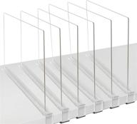 📚 mebbay clear acrylic shelf dividers for closet, wood closets shelf separator and organizer - ideal for kitchen cabinets, bookcases, home and office - no tools required (6 pack) logo