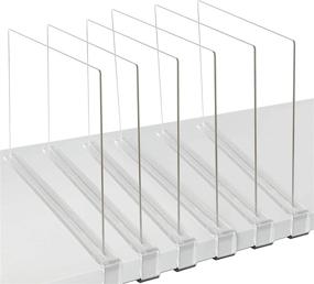 img 4 attached to 📚 Mebbay Clear Acrylic Shelf Dividers for Closet, Wood Closets Shelf Separator and Organizer - Ideal for Kitchen Cabinets, Bookcases, Home and Office - No Tools Required (6 Pack)