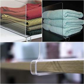 img 2 attached to 📚 Mebbay Clear Acrylic Shelf Dividers for Closet, Wood Closets Shelf Separator and Organizer - Ideal for Kitchen Cabinets, Bookcases, Home and Office - No Tools Required (6 Pack)