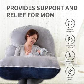 img 1 attached to 🤰 Wndy's Dream Pregnancy Pillow: Ultimate J-Shaped Full Body Pillow for Optimal Comfort and Support during Pregnancy