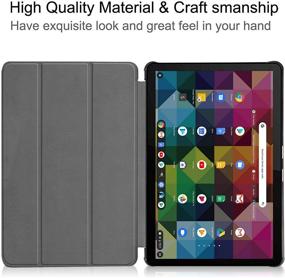 img 1 attached to Lenovo Chromebook Duet 2-in-1 10.1 Case - Ratesell Lightweight 🔒 Smart Trifold Stand Microfiber Lining Cover | Auto Wake/Sleep | CT-X636F Black