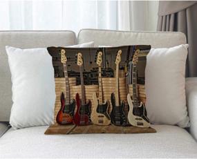 img 3 attached to 🎸 Guitar Throw Pillow Cover 18x18 Inch Bass Music Instruments Strings Musical Performance Show Square Cushion Case for Home Car Decor Cotton Linen - Cool & Stylish