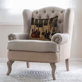 img 1 attached to 🎸 Guitar Throw Pillow Cover 18x18 Inch Bass Music Instruments Strings Musical Performance Show Square Cushion Case for Home Car Decor Cotton Linen - Cool & Stylish