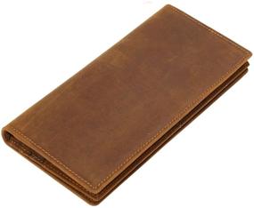 img 4 attached to 👜 Vintage Leather Men's Checkbook Wallet - Boleke Accessories