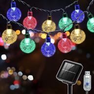 🌞 solar string lights outdoor 26ft 50 led garden lights - solar/usb powered, waterproof, multi-coloured, hanging solar lights for indoor/outdoor, tree, patio, yard, fence, gazebo, wedding party logo