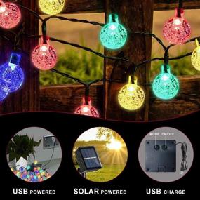 img 3 attached to 🌞 Solar String Lights Outdoor 26ft 50 LED Garden Lights - Solar/USB Powered, Waterproof, Multi-Coloured, Hanging Solar Lights for Indoor/Outdoor, Tree, Patio, Yard, Fence, Gazebo, Wedding Party