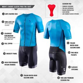 img 2 attached to 🏋️ Performance-enhancing Synergy Triathlon Tri Suit for Men - Pro Short Sleeve Trisuit