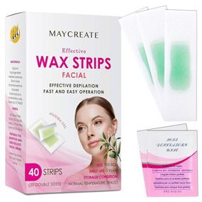 img 4 attached to 🧖 Facial Wax Strips, Hair Removal Waxing Strips for Face, Legs, Underarms, Brazilian Bikini - Women (40 Count) by Maycreate