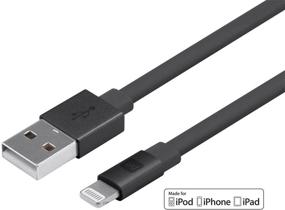 img 3 attached to 📱 Monoprice Apple MFi Certified Flat Lightning to USB Charge & Sync Cable - 4 Feet - Black | Совместим с iPhone X, 8, 8 Plus, 7, 7 Plus, 6, 6 Plus, 5S, iPad Pro | Серия Каберне