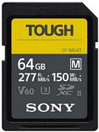 💪 sony tough-m series 64gb sdxc card: uhs-ii, v60, cl10, u3, r277mb/s, w150mb/s | sf-m64t/t1 logo