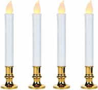 🕯️ safe and convenient: lily's home battery operated flameless led taper candles with timer, scent and smoke free - set of 4 логотип