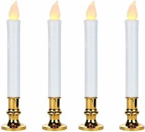 img 2 attached to 🕯️ Safe and Convenient: Lily's Home Battery Operated Flameless LED Taper Candles with Timer, Scent and Smoke Free - Set of 4