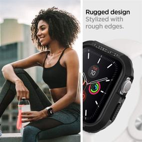 img 2 attached to 🔒 Spigen Прочный чехол-протектор Rugged Armor - Чехол для Apple Watch 44 мм Серии 6/SE/5/4 - Черный