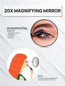 img 2 attached to 💄 OMIRO 6 Inch 20X Magnifying Makeup Mirror: Enhance Bathroom Beauty with Black Round Design