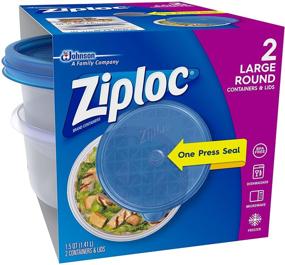 img 3 attached to Ziploc Большие контейнеры для мисок Snap 'N Seal с крышками на 48 унций - 2 штуки.