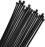 🔗 12 inch zip cable ties black (100 pack): heavy duty, self-locking, premium nylon ties for indoor and outdoor use - 40lbs tensile strength by bolt dropper logo