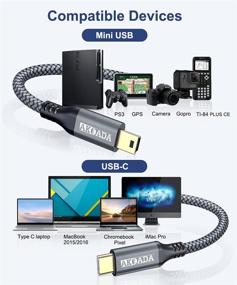 img 3 attached to 🔌 10ft Akoada Mini B to USB C Cable: Charging Cord for GoPro, PS3 Controller, MP3 Player, and More