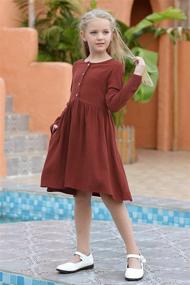 img 2 attached to GORLYA Women's Sleeveless Dress with Pleated Pockets and GOR1007 Girls' Clothing Collection