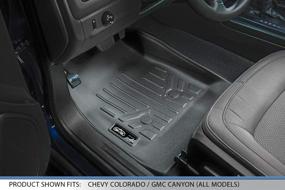 img 3 attached to Premium MAXLINER 2 Row Floor Mats: Custom Fit Black Liners for 2015-2021 Chevy Colorado/GMC Canyon Extended Cab - Protect Your Carpets!