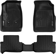 premium maxliner 2 row floor mats: custom fit black liners for 2015-2021 chevy colorado/gmc canyon extended cab - protect your carpets! logo