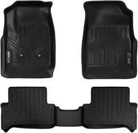 img 4 attached to Premium MAXLINER 2 Row Floor Mats: Custom Fit Black Liners for 2015-2021 Chevy Colorado/GMC Canyon Extended Cab - Protect Your Carpets!