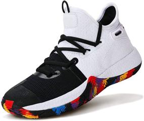 img 4 attached to ASHION Non Slip Basketball High Top Sneakers: Girls' Athletic Shoes with Style