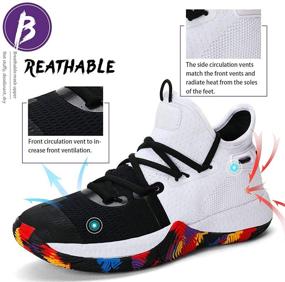 img 3 attached to ASHION Non Slip Basketball High Top Sneakers: Girls' Athletic Shoes with Style