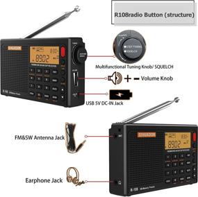 img 1 attached to SIHUADON R-108 Radio: Full Band Portable Stereo with DSP, Headphone & Antenna Jacks, Alarm Clock & Sleep Timer – Perfect Gift for Parents (Black)