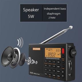 img 2 attached to SIHUADON R-108 Radio: Full Band Portable Stereo with DSP, Headphone & Antenna Jacks, Alarm Clock & Sleep Timer – Perfect Gift for Parents (Black)