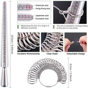 img 3 attached to 📏 Keadic 12Pcs Jewelry Ring Sizer Tools Set: Mandrel, Sizer, Clamp, Hammer, Gauge, Cleaning Cloth, Buffing Bars, Agate, Storage Bag