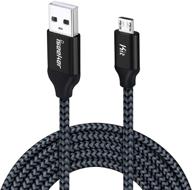 🔌 iseeker 15ft micro usb cable for ps4: extra long & durable type a male to micro-b male charging data cord for samsung galaxy s6/s7 edge, ps4 controller, blu, moto, nexus, smartphone logo