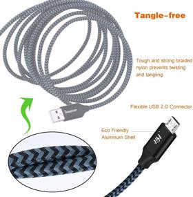 img 1 attached to 🔌 iSeeker 15FT Micro USB Cable for PS4: Extra Long & Durable Type A Male to Micro-B Male Charging Data Cord for Samsung Galaxy S6/S7 Edge, PS4 Controller, BLU, Moto, Nexus, Smartphone