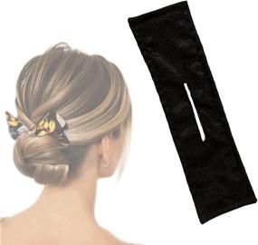 img 4 attached to NILSTOREY Black Deft Bun Maker: Magic Donut Hair Bun Tool, French Twist Hair Bands for Elegant Bun Styles, Flexible & Reusable Bun Maker, Twist a Bun - 1 Pack