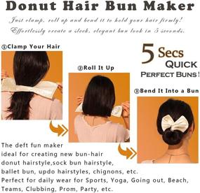 img 2 attached to NILSTOREY Black Deft Bun Maker: Magic Donut Hair Bun Tool, French Twist Hair Bands for Elegant Bun Styles, Flexible & Reusable Bun Maker, Twist a Bun - 1 Pack