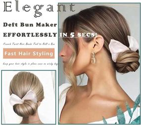 img 3 attached to NILSTOREY Black Deft Bun Maker: Magic Donut Hair Bun Tool, French Twist Hair Bands for Elegant Bun Styles, Flexible & Reusable Bun Maker, Twist a Bun - 1 Pack