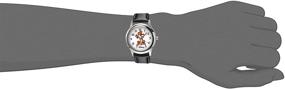 img 2 attached to Disney Kids' W000874 Tween Tigger 🐯 Stainless Steel Watch with Black Leather Strap
