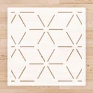 12x12 reusable hexagon geometric cube pattern stencil template for walls, furniture, floors: ideal for painting on wood and more logo