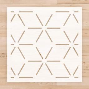 img 4 attached to 12x12 Reusable Hexagon Geometric Cube Pattern Stencil Template for Walls, Furniture, Floors: Ideal for Painting on Wood and More