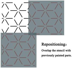 img 1 attached to 12x12 Reusable Hexagon Geometric Cube Pattern Stencil Template for Walls, Furniture, Floors: Ideal for Painting on Wood and More