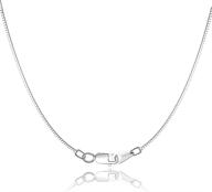 jewlpire 925 sterling silver box chain necklace for women girls - 0.8mm super thin & strong - lobster claw clasp, italian style - available in various lengths: 16/18/20/22/24 inch logo