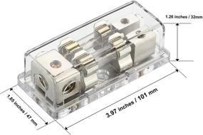 img 1 attached to 🔌 Держатель предохранителя Freajoin AWG AGU - распределительный блок на 4 штанги с 2 выходными розетками на 8 штанг, включая 2PCS золотые предохранители на 80A.