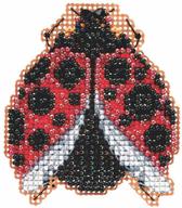 🐞 beautiful ladybug hug beaded cross stitch kit - mill hill 2015 spring bouquet mh185103 logo