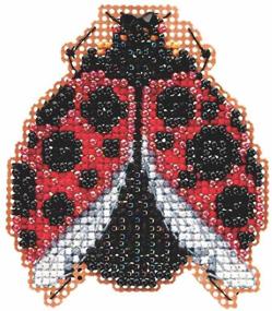 img 3 attached to 🐞 Beautiful Ladybug Hug Beaded Cross Stitch Kit - Mill Hill 2015 Spring Bouquet MH185103